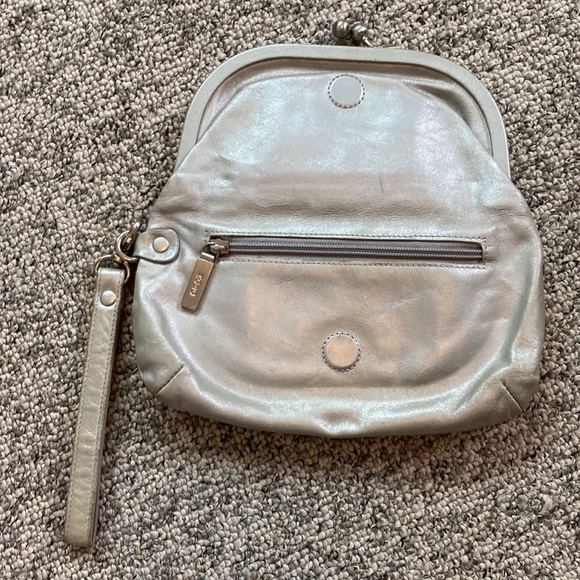 Silver leather hobo wallet - Picture 2 of 4